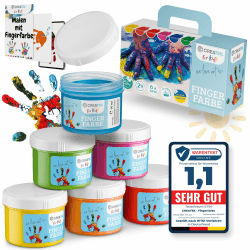 CreaTek - Fingerfarben Kinder ab 2 Jahre 🎨 100% sicher & auswaschbar