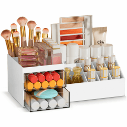 🌟 Subsky Make up Organizer mit Schubladen - Multifunktionaler Schminktisch Organizer in Weiß 🌸