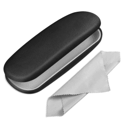 👓🧳 Fintie Hardcase Brillenetui - Tragbare Hartschale Brillenetui mit Brillenputztuch - Etui für Brillen und Sonnenbrille Schwarz 🌟