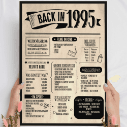 30. Geburtstag Geschenk - Alte Zeitung Holzbild zurück in 1995 🎉🎁