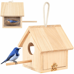 🐦🏡 Vogelfutterhaus aus Holz zum Aufhängen - Für draußen und Balkone