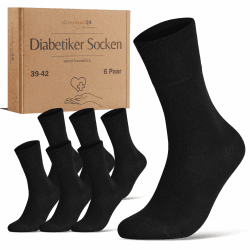 Diabetikersocken ohne Gummibund & ohne Naht 97% Baumwolle (6 Paar) 🧦🩺
