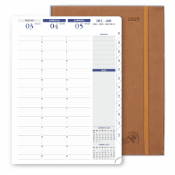 POPRUN Kalender 2025 Wochenplaner Softcover mit PU-Leder 28.5 x 22.2 cm