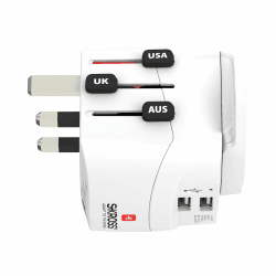 🌍🔌 SKROSS Länderstecker Pro Light USB World (2xA) Weiß - Nur 25.49€