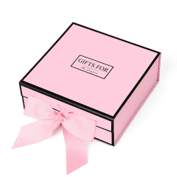 JiaWei Geschenkbox (Stil-1) 24x24x9,5 cm Klein - Luxus-Geschenkbox mit magnetischem Deckel und Schleife - Pink