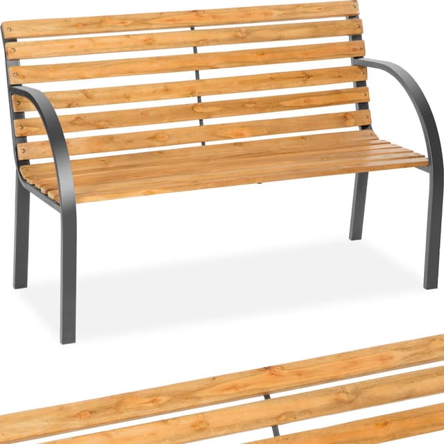 🌿🪑 Tectake® 2-Sitzer Gartenbank aus Holz im Landhausstil 🪑🌿