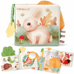 Hahaland Baby Spielzeug 0-6 Monate 🎁 Sensorisches Buch 🐇 Interaktives Fühlbuch 🐿️ Babyspielzeug Lernspielzeug 🦒