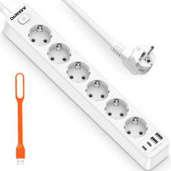 🔌 Steckdosenleiste mit 4 USB, 6 Fach Mehrfachsteckdose mit Schalter 🌟
