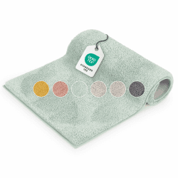 Blumtal Badematte 50x80 cm Hochflor Chenille - Oeko-TEX zertifizierter Badteppich - Badematten & Badteppiche - Duschvorleger - Badvorleger rutschfest - Badläufer - Badmatten - Badmatte in Opal Blau 🛁