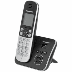 📞🔌 Panasonic KX-TG6821GB DECT Schnurlostelefon mit Anrufbeantworter in Schwarz