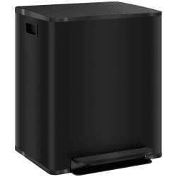 HOMCOM Mülleimer 2 x 25L Treteimer mit Deckel und Fußpedal 🗑️