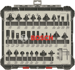 🔧🪚 Bosch 30tlg. Fräser Set Mixed (für Holz, Zubehör Oberfräsen mit 8 mm Schaft) Angebot!