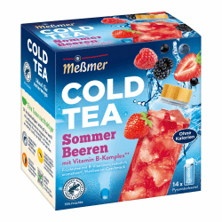 Meßmer Cold Tea Sommer-Beere | 14 Pyramidenbeutel | Glutenfrei | Laktosefrei | Vegan 🍓🫐☀️