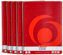 📚 Herlitz Collegeblock x.book A4, Lineatur 28, 80 Blatt, Rand innen und außen, 5 Stück Sonderangebot! 🎉