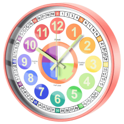 Kinder Wanduhr für Kinderzimmer 🌈 Lernende Uhr für Kinder 🌟 Leuchtende Wanduhr