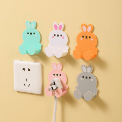 Mulomir 5 Stück Kaninchen Selbstklebende Haken Steckerhalterung 🐰🌷