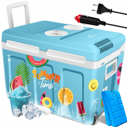 KESSER® Kühlbox 40L mit Rollen | Thermo-Elektrische Kühlbox | KÜHLT und WÄRMT | 12 & 230V