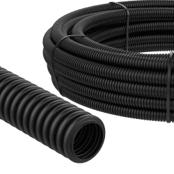 🔒 AUPROTEC Wellrohr ungeschlitzt 2 bis 50m 🌿 Kabelschutzschlauch schwarz - ID 29mm