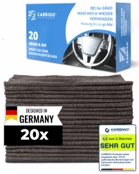 🚗 Carbigo® Box mit 20x Profi Mikrofasertücher – Saugstarke Reinigungstücher! 🌟