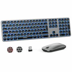 Seenda Tastatur Maus Set Kabellos mit 3-Farbiger Beleuchtung
