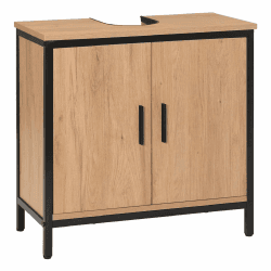 🛁🌟 EUGAD Waschbeckenunterschrank 60x60x30 cm, Badezimmerschrank aus Holzwerkstoff Metall, Schwarz