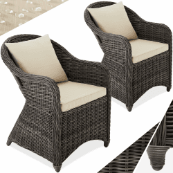 🌿🪑 Tectake® Alu Polyrattan Gartenstuhl 2er Set - Gartenmöbel Set 🌞