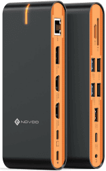 NOVOO 15-in-1 USB C Docking Station Triple Monitor 8K@30Hz DP,Dual 4K@60Hz HDMI, 10Gbps USB-A+C,SD/TF,Gigabit Ethernet,PD 100W USB C Hub