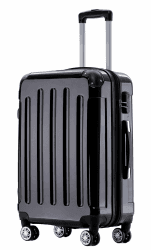 🧳 BEIBYE Zwillingsrollen 2048 Hartschale Trolley Koffer Reisekoffer in M-L-XL-Set in 15 Farben (Schwarz, L) - Sonderangebot!