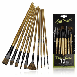 🎨 10 Stück Pinselset Acrylfarben - Hochwertige Künstler Aquarellpinsel für Maliebhaber, Kinder und Anfänger