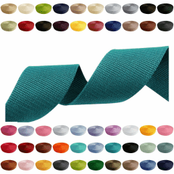 🌈 Gurtband 2m 5m 10m 50m, 50 Farben, Breite 10mm 15mm 20mm 25mm 30mm 40mm 50 mm Taschengurt Polypropylen Ideal für DIY-Projekte, Handarbeiten & Outdoor (549) Türkis, 25mm x 5m