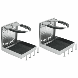 🆓 FreeTec 2 Stück Edelstahl verstellbare faltende Getränkehalter Marine/Boot/Wohnwagen/Auto