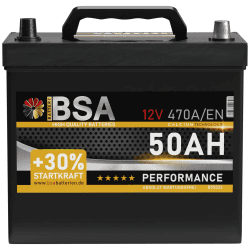BSA ASIA Autobatterie 50Ah 12V 470A/EN - 30% mehr Startleistung 🚗💪