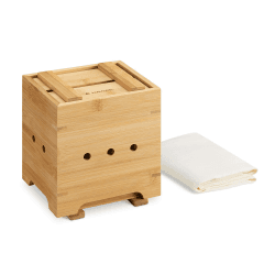 🌿 Navaris Tofu Presse aus Bambus - Tofu Maker Käsehersteller inkl. Passiertuch 🧀