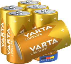 🔋 VARTA Batterien C Baby, 6 Stück, Longlife, Alkaline, 1,5V - Made in Germany 🇩🇪