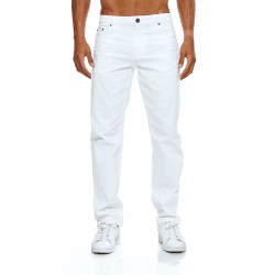 JEEL Herren-Jeans - Regular-Fit Straight-Cut - Stretch - Jeans-Hose Basic Washed 36W / 34L 08-weiß