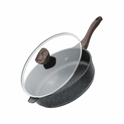 🍳 Kordisen Antihaft Tiefe Bratpfanne mit Deckel, 30 cm Große Granitbeschichtung Pfanne 🍳