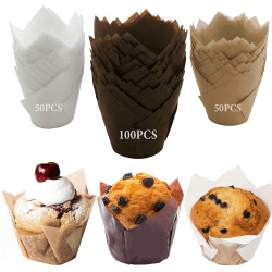 LUZOON Muffinförmchen Papier, 200 Stück Cupcake Backbecher Muffinform Papier 🎂