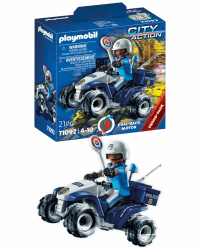 PLAYMOBIL City Action Polizei-Speed Quad mit Rückzugsmotor | Spielzeug für Kinder ab 4 Jahren | 71092