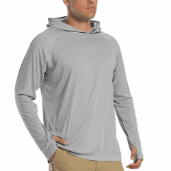 🌞 TACVASEN Herren UV-Schutz Hoodie Kapuzenpullover UPF 50+ Langarm Shirt mit Daumenloch
