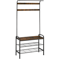tectake® Garderobenständer mit Sitzbank - Industrial Look 🌿🏡