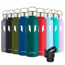 Super Sparrow Trinkflasche Edelstahl - 350ml/500ml/620ml/750ml/1L 🌟 Auslaufsicher Thermoskanne, BPA-Frei Wasserflasche 💧