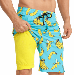 🩳 Herren Badehose Lang mit Kompression Liner Schnelltrocknend Badeshorts Schwimmhose 2 in 1 🩳