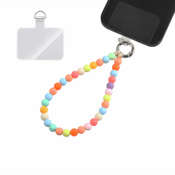 📱🔗 GD GOOD.designs Handykette mit bunten Perlen kurz - Universal Handy Handschlaufe inkl. Patch