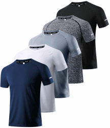 5er Pack Sport Tshirts Herren Kurzarm 🏃‍♂️👕 Funktionsshirt Laufshirt