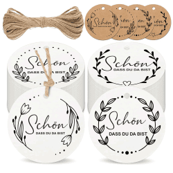 Biroyal Geschenkanhänger, 5cm SCHÖN DASS DU DA BIST Etiketten Anhänger, 100stk.