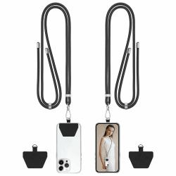 📱🔗 COCASES Handykette Universal zum Umhängen- 2 Stück Handyband aus Nylon 🖤