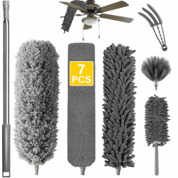 Staubwedel Teleskop Waschbar Für Decke 🌟 Staubwedel Lang Ausziehbar 37-256cm ✨ Duster Mikrofaser Staubwischer
