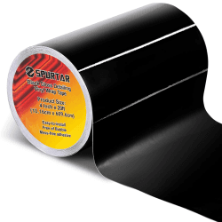 Spurtar Chrom Autofolie Schwarz Glänzend - 10CMx6M selbstklebend Autofolie