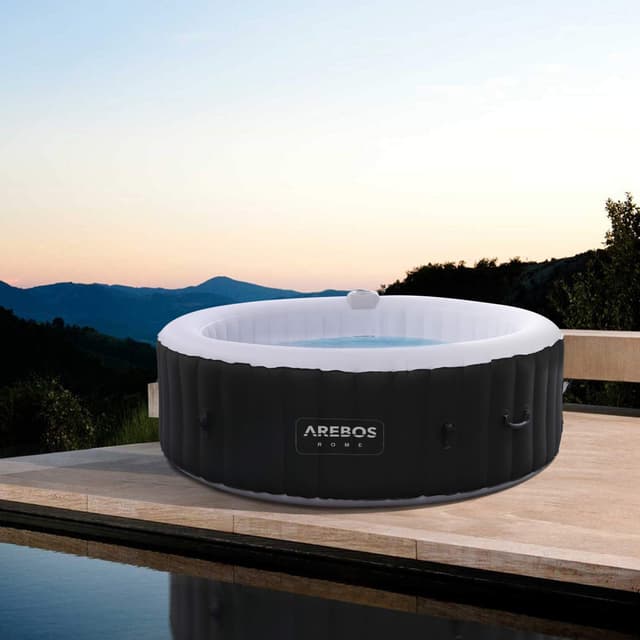 Arebos Whirlpool aufblasbar für 6 Personen | ⌀ 208 cm | 130 Massagedüsen | mit Heizung