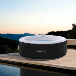 Arebos Whirlpool aufblasbar für 6 Personen | ⌀ 208 cm | 130 Massagedüsen | mit Heizung